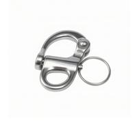 Conector de Grillete Marino Mosquetón de Resorte con Cierre Rápido Acero Inoxidable 316 Curvatura Bisagrada Evita Enganches Lazo de Tirón Apto para Cabos de Vela Pesca Náutica, 52mm