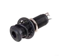 Conector de guitarra Conector de bajo eléctrico Piezas de 6.35 mm Estéreo, Entrada de salida 4 Pulgadas Socket Latón Tubo roscado recto Jack (negro)
