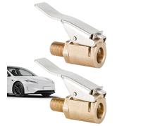 Conector de inflado genérico | 2 piezas adaptador boquilla para manguera infladora - Punta de latón para neumáticos, apto para motocicleta, bicicleta, remolque, autocaravana, coche, camión, y