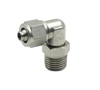 Conector de inserción en codo con conexión giratoria de 360 grados, rosca macho BSP de 1/8", 1/4", 3/8" y 1/2" (diámetro exterior de 4, 6, 8, 10 y 12 mm)(Fit 6mm OD Tube 1/4")