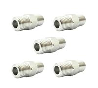 Conector de instalación de tuberías 1/8 pulgadas - 1 pulgada NPT rosca macho 304 boquilla hexagonal de acero inoxidable, 5 piezas Jujianfu(NPT 1/4Inch)