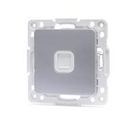 Conector de Internet 1 vía, plateado, tipo alemán/francés, ideal para una conexión estable y rápida en redes domésticas.