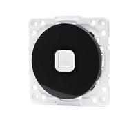 Conector de Internet para toma alemana/francesa, 1 vía, negro - ideal para conexiones de red en hogares y oficinas.