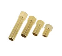 Conector de latón 1/2 ", 3/4", acoplador cambio macho a hembra, adaptador conector recto 28mm, 40mm, 50mm, 70mm y 100mm longitud(Brown)