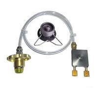 Conector de latón de la estufa de gas que acampa para rellenar los tanques de gas planos y largos del casete con la cabeza de la conversión y la válvula de inflado (C)