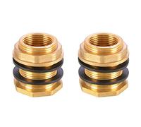 Conector de latón para tanque de agua, 2 piezas macho de 1-1/4 pulgadas hembra de 1 pulgada para interfaz de salida de torre de agua, accesorio de junta de tubo de cobre adaptador de tubo