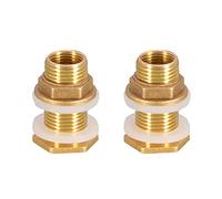 Conector de latón para tanque de agua, 2 piezas macho de 1/2 pulgada hembra de 3/8 pulgadas para interfaz de salida de torre de agua, accesorio de junta de tubo de cobre adaptador de tubo