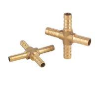 Conector De Latón Surtido de accesorios tubería púas latón, conector 2/3/4 vías for manguera 6mm-19mm, tubo agua Pagoda cobre(Cross 4 Way,6mm,10pcs)