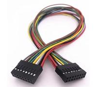 Conector de línea DUPONT de doble fila de 2,54 MM con Cable de puente 30cm 26AWG 2 * 2/3/4/5/6/7/8/10 PIN hembra de cabeza simple/doble(Double head 2X8P,30CM_10 PCS_26AWG)