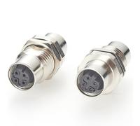 Conector de mamparo M12 D Code de 4 pines hembra a hembra para cambiador de género, conector de mamparo - IP67 blindado Profinet Cat5 Ethernet Feedthrough Panel Mount Circular Socket para