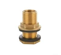 Conector de mamparo para tanque de agua hecho de latón con sello de silicona a prueba de fugas para aplicaciones de acuario y riego (G1/2)