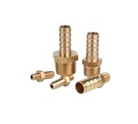 Conector de manguera con espiga de latón, Adaptador de lengüeta for manguera instalación tuberías latón con rosca macho métrica(M12x1.5 to 8mm 5PCS)