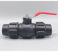 Conector de manguera con parada de agua, tubo de plástico de 20/25/32/40/50/63 mm, mango de acero, válvula rápida, accesorios de válvulas de bola de tubo de PE, 1 unidad(Black,32mm)