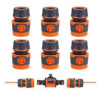 Conector de manguera de 1/2 pulgadas, 6 unidades, conector de manguera resistente, conector de grifo para herramientas de jardín, agricultura, césped, sistema de riego de jardín, mangueras de conexión