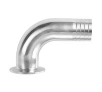 Conector de manguera de 12,7-38 mm a codo de 90° con abrazadera triple de 1,5", accesorio sanitario de acero inoxidable SUS304 for elaboración casera de cerveza.(TC 50.5mm,12mm)