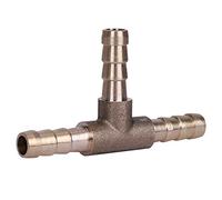 Conector de manguera de 3 vías, pieza en T de latón Conector de unión de manguera de combustible de 3 vías para tubería de gas de aceite de aire comprimido(6mm)