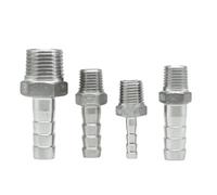 Conector de manguera de acero inoxidable 304 de 1/8", 1/4", 3/8", 1/2", 3/4", 1", 2" NPT macho, 6, 8, 10, 12, 13, 14, 15, 16, 19, 20 mm, conector recto macho for tubería.(NPT - Barb 3l4 NPT -8mm)