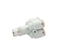 Conector de manguera de aire neumático, conector de aire de plástico tipo Y de 5 vías 1,0 MPa neumático para manguera de nailon de poliuretano, paquete de 10 unidades, rosca RG NPT de varios tamaños