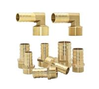 Conector de manguera de cobre de latón de 1/2 3/4 pulgadas con rosca macho y hembra a púas de 14/16/19 mm, adaptador de tubería de agua(Straight 1I2 x 19mm)