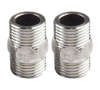 Conector de manguera de ducha de 1/2 pulgadas para ducha DIY | Paquete de 2 unidades, rosca de 1/2 pulgadas, conexión hermética, sin fugas de agua, acero inoxidable