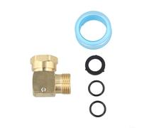 Conector de manguera de jardín con rosca externa, codo giratorio de latón macizo de 90°, rotación ajustable de 180°, 1 pieza