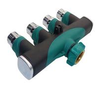Conector de manguera de jardín de 4 vías, adaptador divisor de aleación de Zinc compatible con sistemas de riego por goteo, aspersor de grifo for exteriores, 3/4 inc, 1 Uds.