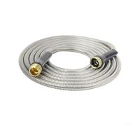 Conector de manguera de jardín de acero inoxidable, adaptador flexible para carretes de manguera, optimización de flujo de roscado de precisión, ligero, antidiseño, ajuste rápido al aire libre (3 pies