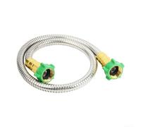 Conector de manguera de jardín de acero inoxidable hembra a hembra, a prueba de fugas, diseño ligero flexible para manguera para carrete, fácil configuración del sistema de agua (5 pies)