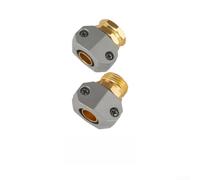 Conector de manguera de jardín de aluminio macho y hembra de conexión rápida para reparación de tuberías de 3/4 pulgadas, juego de acoplamiento de aleación de zinc resistente (2 piezas)