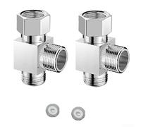 Conector de manguera de jardín de latón con divisor de agua de 3 vías, accesorios de grifo de doble salida ajustables para lavadora G1/2, rosca estándar, cuerpo de metal, juego de 2