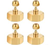 Conector de manguera de jardín de latón de 34 GHT a 14 pulgadas adaptador para riego eficiente con sello fiable y material resistente al óxido (4 piezas)