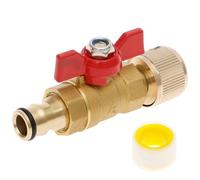 Conector de manguera de jardín macho a hembra, conector de latón con válvula de control de liberación rápida en línea, válvula de cierre de agua para carrete de manguera de tubería y tanque