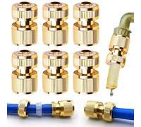 Conector De Manguera De Latón,6 Piezas Conector Rápido De latón,Conector Manguera Laton,Conectores De Manguera De Latón Para Jardinería,Riego Doméstico