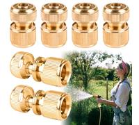 Conector de manguera de latón, 6 unidades de acoplamiento rápido de 1/2 pulgadas, conector de manguera, adaptador de manguera de jardín, adaptador para grifo de cocina, grifo y manguera de jardín