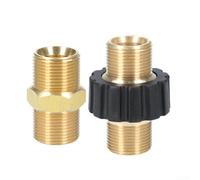 Conector de manguera de rosca macho M22x1.5, para lavadora de alta presión, acoplamiento adaptador de latón, para Karcher Kranzle, para olla de espuma NILFISK y boquilla (con funda de plástico)