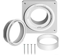 Conector de manguera de ventilación de PVC de 4 pulgadas con anillo de sellado, adaptador de tubo hermético para secadora, baño, cocina, extractor, ventilador, color blanco (A)