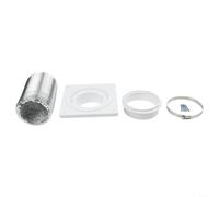 Conector de manguera de ventilación de PVC de 4 pulgadas con anillo de sellado, adaptador de tubo hermético para secadora, baño, cocina, extractor, ventilador, color blanco (B)