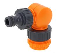 Conector de manguera en ángulo para carrito de manguera de jardín de 1/2 pulgada, adaptador giratorio que evita torceduras con conexión rápida de bloqueo de clic, compatible con todas las marcas de