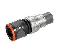 Conector de manguera Gardena Premium 13-15mm metálico, acoplamiento rápido, gris/negro