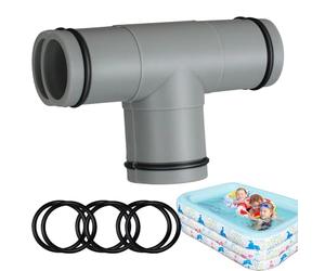 Conector de manguera para piscina - Opciones de tamaño tipo T recto PP 32 mm 1,25 pulgadas | Reemplazo del divisor de manguera de extensión de piscina inflable | Piscinas Accesorios Para Depuradoras B