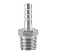 Conector de Manguera Racor de Tubería Acero Inoxidable SS304 Rosca BSP Macho (1/2 * 10mm)