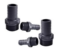 Conector de manguera rosca externa UPVC 4 uds, accesorio tubería suave con púas for líneas agua, macho 1/2" a 2"(3/4'' (12mm))