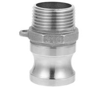 Conector de Manguera Tipo F Macho Roscado de Acero Inoxidable | Acoplamiento de Leva y Ranura, Cuerpo Recto Dos Aberturas, para Puertos Roscados y Manguera