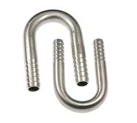 Conector de pagoda en forma de U de acero inoxidable 304 for espiga de manguera de 6mm-25mm, accesorio de codo duradero for agua y aceite, 1 unidad(10mm)