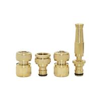Conector de Parada de Agua rápida de latón de 1/2 Pulgada for Pistola de Agua de Lavado de Autos, Kit de Conector de Cobre for Manguera de jardín G1/2 G3/4, 1 Juego(B)
