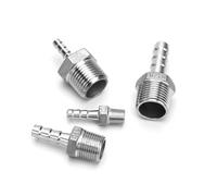 Conector de pezón, conector de tubería, 3 piezas BSP, rosca macho, reductor de cola de manguera, acoplamiento de junta de acero inoxidable 304(6MM TUBE-1/2")