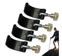 Conector de pinza de caña de senderismo: clip de soporte ajustable para equipos para caminar, pieza de tornillo para configuración de camping | Soporte de poste de montañismo con tuerca de sujeción
