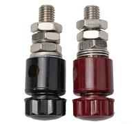 Conector de poste de batería de cobre, 2 piezas 3/8 con perno de latón para conexión a tierra fiable en vehículos, barcos y juego de energía renovable (M10)