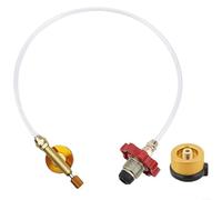 Conector de propano para parrilla de barbacoa, 1 juego de adaptador de manguera de propano de metal para recarga de gas cartucho, fugas de válvula reguladora portátil, ideal para cocinar al aire libre