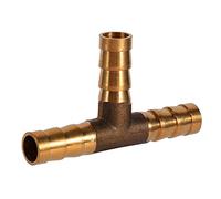 Conector de púas de manguera de combustible de 3 vías en T, Adaptador de manguera de unión de latón Keenso para combustible Aire Agua Gas Aceite(6mm)